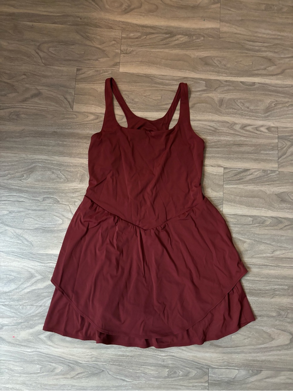 Women's Sleeveless Burgundy Tiered Dress